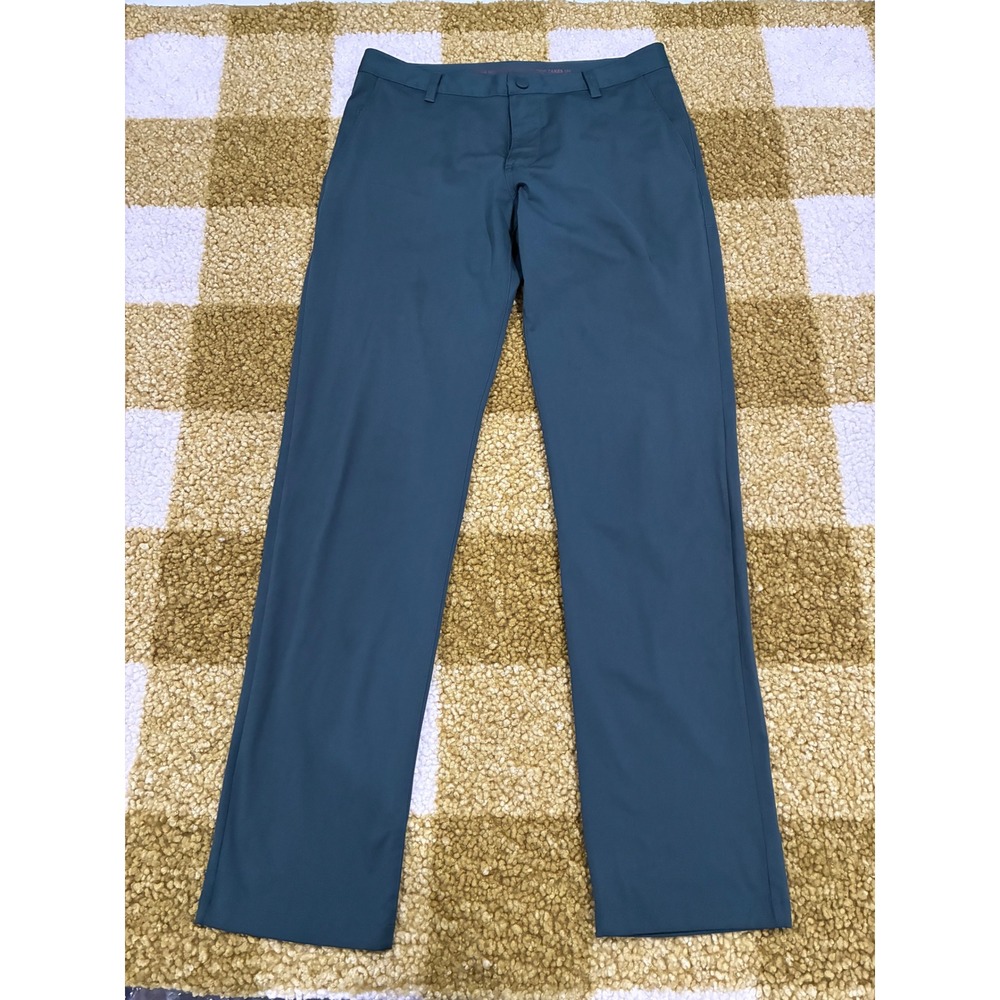 Rhone Commuter Pants Mens 32 Dark Teal Green Straight Leg Technical Trousers